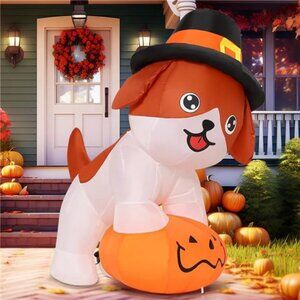 5.2 FT Thanksgiving Inflatables Dog Outdoor Decorations Blow Up Yard Cute